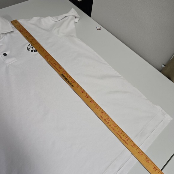 Greyson Polo Shirt Mens L White Short Sleeve brrr Cooling Logo Embroidered - Picture 11 of 12